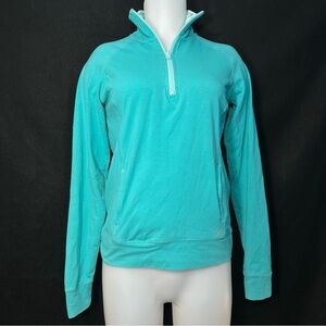 Women's S Teal Quarter Zip Pullover Sweatshirt - Live Love Dream